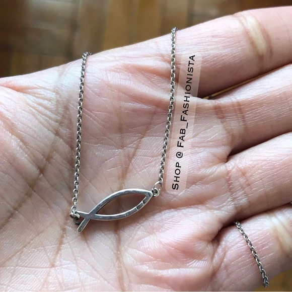 James Avery Ichthus Fish Necklace Sterling Silver Retired Rare - Picture 8 of 15